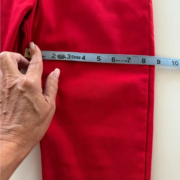 NWT Bettie Page Red Capris Peddle Pushers - Picture 5 of 7